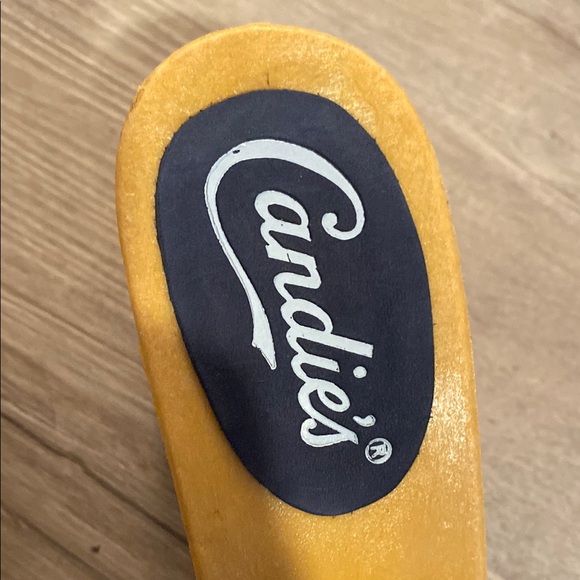 Candie's Navy and Tan Leather Slides Retro 70’s Heels Made in Italy 6.5 - Picture 8 of 12